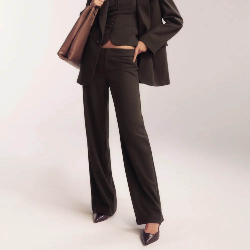 Reformation Vida Low Rise Pant Mole